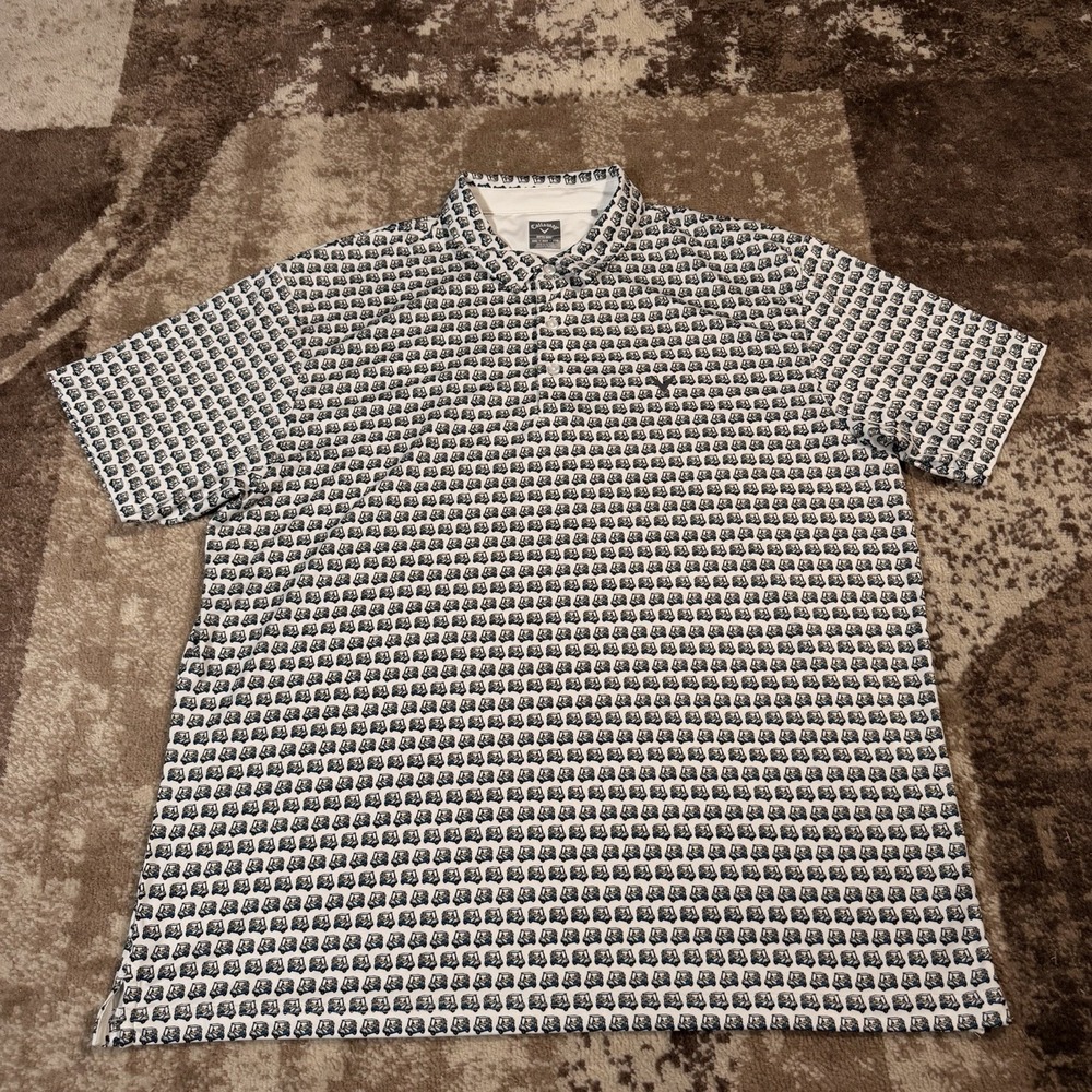 Callaway Polo Shirt Men's 2XL Golf Cart AOP Performance Stretch Golf Opti Dri - Picture 2 of 8